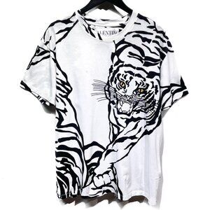 Valentino White Tiger Print T-shirt